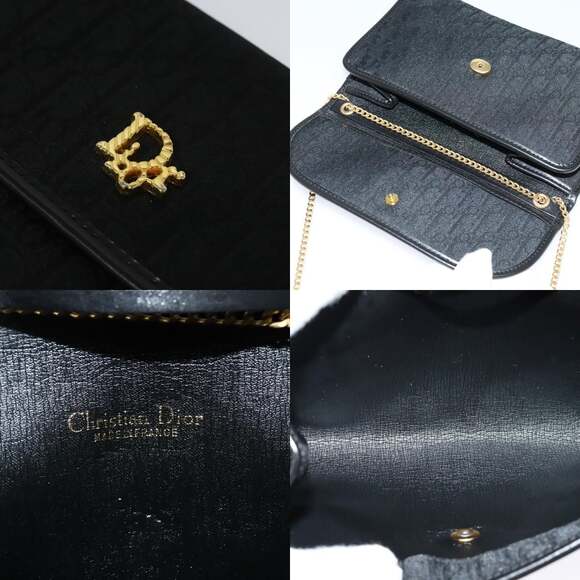 DIOR Trotter Canvas Chain Shoulder Bag Brown Gold - Picture 11 of 12